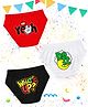 NUSYL 100% Cotton Knit Pack Of 3 Do It & Whats Up Text Printed Briefs - Black White & Red