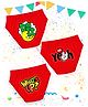 NUSYL 100% Cotton Knit Pack Of 3 Do It & Whats Up Text Printed Briefs - Red