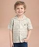 Polka Tots Cotton Woven Half Sleeves Abstract Printed Shirt - Green