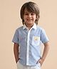 Polka Tots Cotton Woven Half Sleeves Sun Printed Shirt - Blue