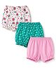 Pine Kids Cotton Elastane Knit Floral Printed Bloomers Pack of 3 - Pink Green  & White