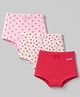 Pine Kids Cotton Elastane Knit Solid Bloomers With Floral Print Pack of 3 - Pink White