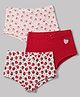 Pine Kids Cotton Elastane Knit Panties With Strawberry Print Pack of 3 - Red Pink White