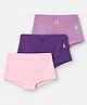 Pine Kids Cotton Elastane Knit Panties With Bow Detailing Pack of 3 - Purple & Peach