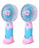 New Pinch cool Usb Fan, Rechargeable Handheld and Desktop Personal Cooling Fan with Phone Holder, 3 Speed USB Type C Charging, Detachable Stand | random color dispatch pack of 2