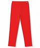 Honeyhap Premium Cotton Elastane Knit Full Length Solid Leggings With Bio Finish - Red