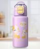 ZOE Stainless Steel Insulated Double Wall Kitty Printed Sipper Water Bottle Lavender- 420 ml|Straw Sipper & Direct Drinking| Double Cap with Lock|School Water Bottle for Boys & Girls| Ideal for Travel