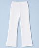 Honeyhap Premium Cotton Elastane Rib 2x1 Knit Full Length Solid Leggings With Bio Finish - Bright White