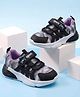 Cute Walk by Babyhug Velcro Closure Sneaker Shoes With Sports Print - Black
