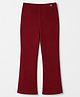 Honeyhap Cotton Elastane Knit Full Length Solid Rib Leggings With Bio Finish - Red