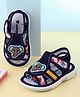 Cute Walk by Babyhug Velcro Closure Musical Sandals  Elephant Applique - Navy Blue