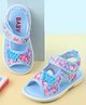 Cute Walk by Babyhug Velcro Closure Musical Sandal With Butterfly Applique - Blue