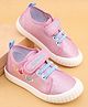 Cute Walk by Babyhug Velcro Closure Casual Shoes With Butterfly Embroidery & Glitter Print - Pink