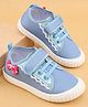 Cute Walk by Babyhug Velcro Closure Casual Shoes With Bow Applique Glitter & Lace Detailing - Light Blue