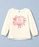 Babyhug Cotton Knit T-Shirt Full Sleeves With You're So Adorable Print - White