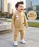 Mark & Mia Cotton Full Sleeves Sweater Set with Bear Embroidery - Khaki