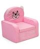 Lovely Bear Face Embroidered Kids Sofa - Pink