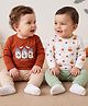 Babyoye 100% Cotton Interlock Knit Full Sleeves T-Shirts with Halloween Teddy & Ghost Print with Ecojiva Finish Pack of 2 - White Brown