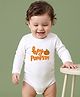 Babyoye 100% Cotton Interlock Knit Full Sleeves Onsies with Ecojiva Finish & Text Embroidery - White