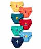 Simply Sinker Knit Dippy Printed Briefs Pack Of 7 - Red, Yellow & Green