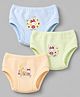 Simply Interlock Knit Panties With Kitty Print Pack of 3 - Sky Blue, Peach & Lime green