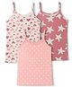 Simply Sinker Knit Sleeveless Hearts Polka Dots & Star Printed Slips Pack Of 3 - Pink & White