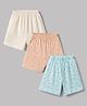 Simply Sinker Knit Knee Length Shorts with Bunny & Floral Print Pack of 3 - Aqua Pink & Yellow