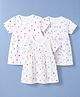 Simply Interlock Knit One Piece Dresses with Half Sleeves and Fruit Print Pack Of 3 - White