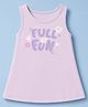 Simply Cotton Lycra Knit Sleeveless Frock with Full Of Fun Text Print - Lilac