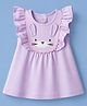 Simply Sinker Knit One Piece Dress with Cap Sleeves and Rabbit Ear Applique - Lilac