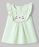 Simply Sinker Knit One Piece Dress with Cap Sleeves and Rabbit Ear Applique - Mint