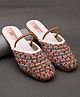 Little Palz Stone Embellished Shimmer Threadwork Detailed Sandals - White & Multi Colour