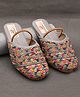 Little Palz Stone Embellished Shimmer Threadwork Detailed Sandals - Grey & Multi Colour
