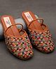 Little Palz Stone Embellished Shimmer Threadwork Detailed Sandals - Brown & Multi Colour