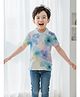 The Kids Club Cotton Woven Half Sleeves Abstract Printed Polo Tee - Multi Colour