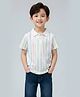 The Kids Club Cotton Woven Half Sleeves Abstract Printed Polo Tee - Multi Colour