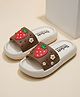 FEETWELL SHOES Strawberry & Floral Designed Sliders - Brown