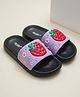 FEETWELL SHOES Strawberry & Floral Designed Sliders - Purple