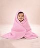 MumsLap 4 Layer Crinkled Muslin Hooded Baby Towel for Newborns and Kids Ultra Soft Absorbent Cotton Bath Towel Pink  L 80 x B 80 cm