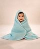 MumsLap 4 Layer Crinkled Muslin Hooded Baby Towel for Newborns and Kids Ultra Soft Absorbent Cotton Bath Towel Ice Blue  L 80 x B 80 cm