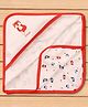 Doreme Interlock Knit Animal Printed Hooded Towel L 81 x B 81 cm - Orange