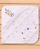 Doreme Interlock Knit Save The Planet & Animals Printed Hooded Towel L 81 x B 81 cm- OffWhite