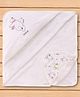 Doreme Interlock Knit Bear Printed Hooded Towel L 81 x B 81 cm - White