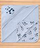 Doreme Interlock Knit Panda Printed Hooded Towel L 78 x B 75 cm - Sky Blue