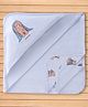 Doreme Interlock Knit Bear Printed Hooded Towel L 81 x B 81 cm - Light Blue