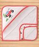 Doreme Interlock Knit Vehicles Printed Hooded Towel L 81 x B 81 cm - Red