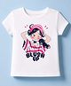 Korkak Cotton Knit Half Sleeves T-Shirt With Blush Up Print - White