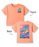 Korkak Knit Half Sleeves Front & Back Printed T-Shirt With  It's Shore Thing Graphic - Neon Orange