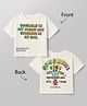 Korkak Cotton Knit Half Sleeves Front & Back Printed T-Shirt With Seashells & Text Graphic - Off White