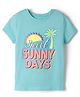 Korkak Cotton Knit Half Sleeves T-Shirt With Sweet Sunny Days Graphic - Light Blue